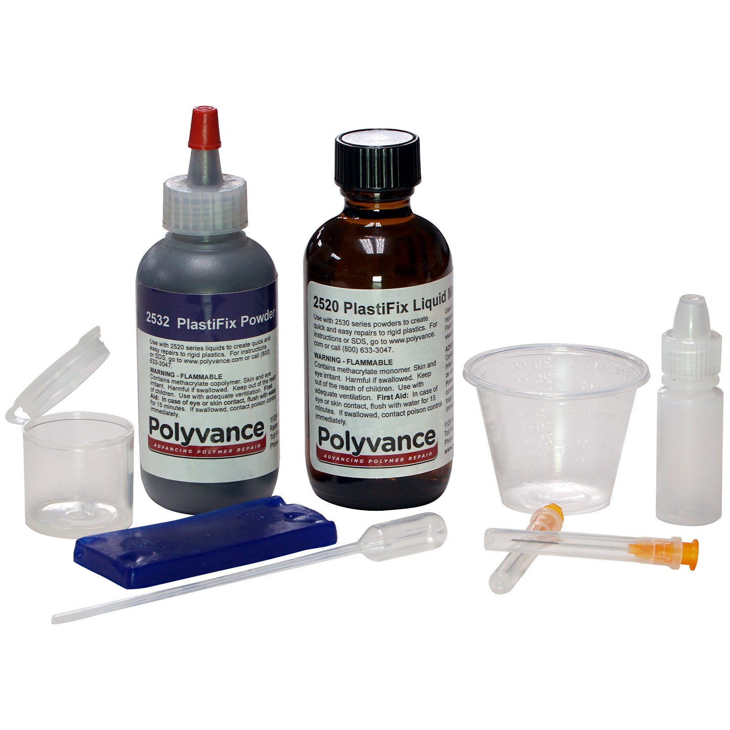 PlastiFix kit with a bottle of black powder