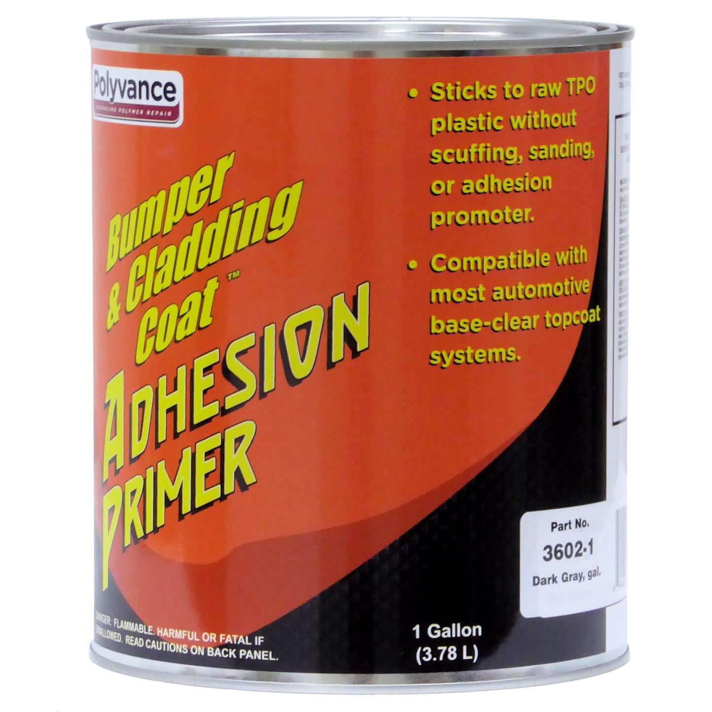 Gallon can of dark gray Bumper & Cladding Coat Adhesion Promoter