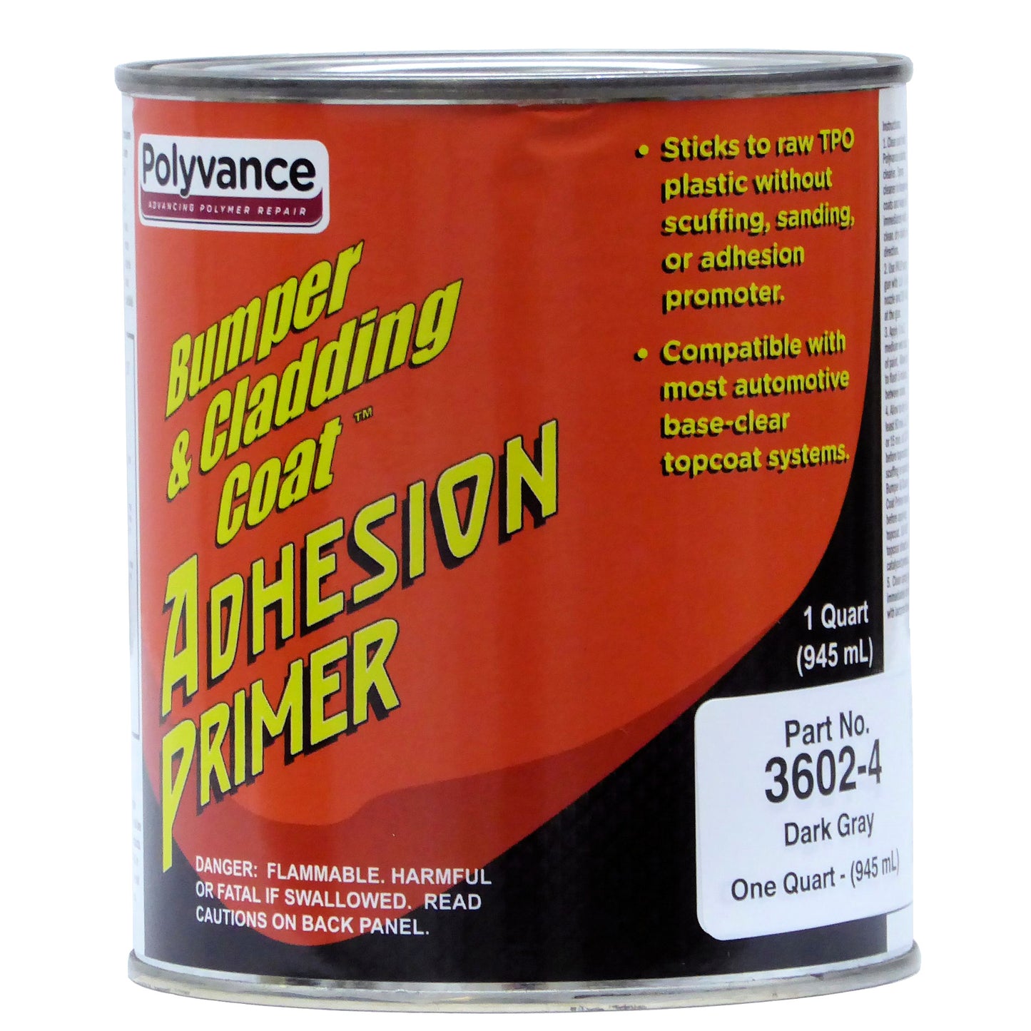 Quart can of dark gray Bumper & Cladding Coat Adhesion Promoter