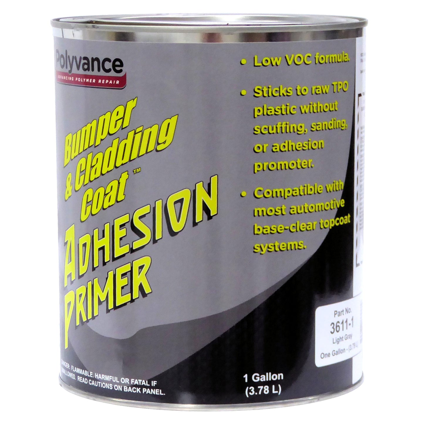 Gallon can of light gray Low VOC Bumper & Cladding Coat Adhesion Promoter