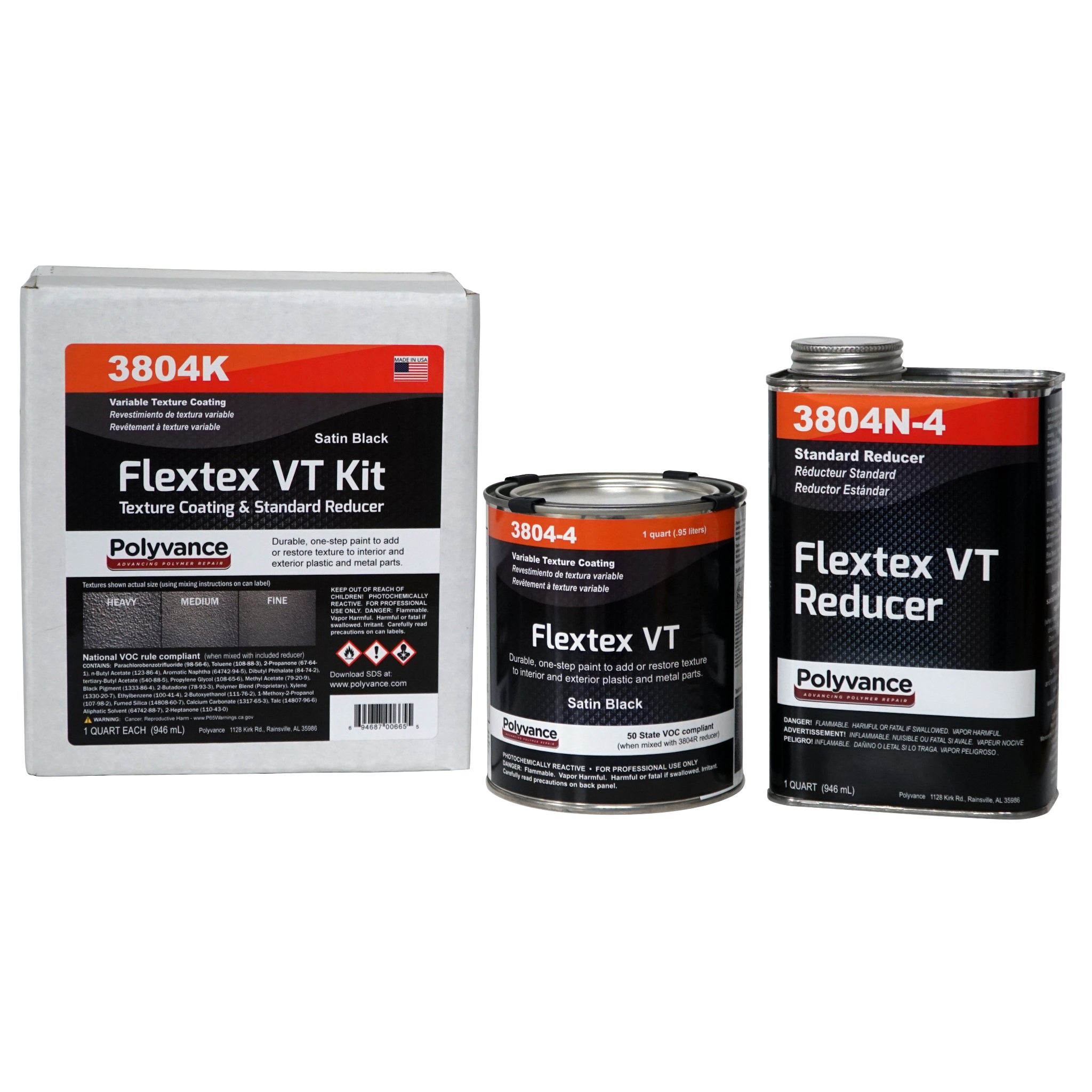 Flextex VT Kit box with a quart of Flextex VT and a quart of Standard Reducer