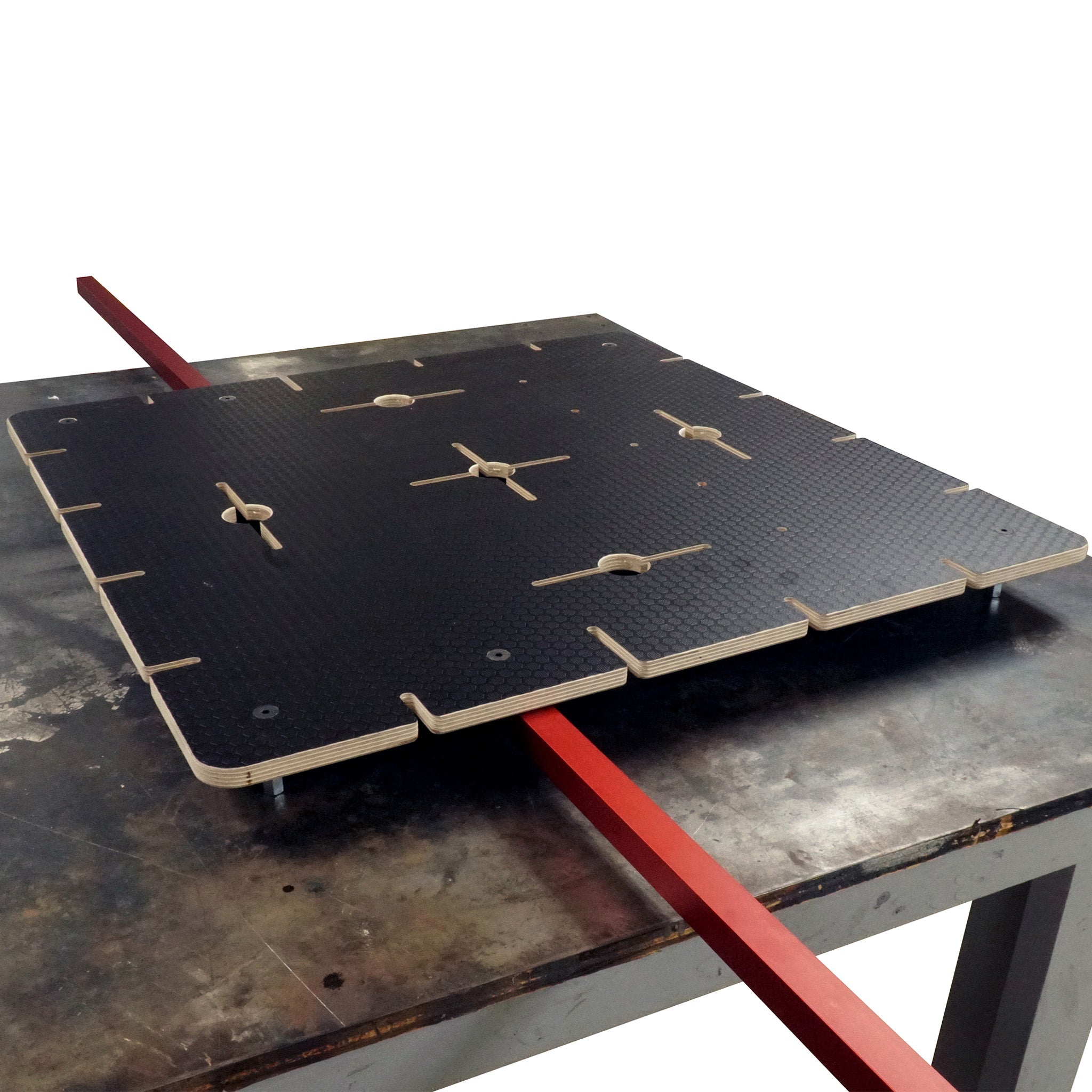 Plastic Repair Workstation with arms extended. Sitting on a table