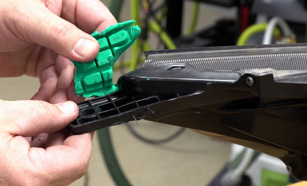 Repairing a Headlight Tab with a Waffle Pattern