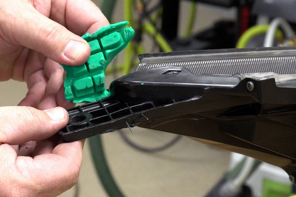 Repairing a Headlight Tab with a Waffle Pattern