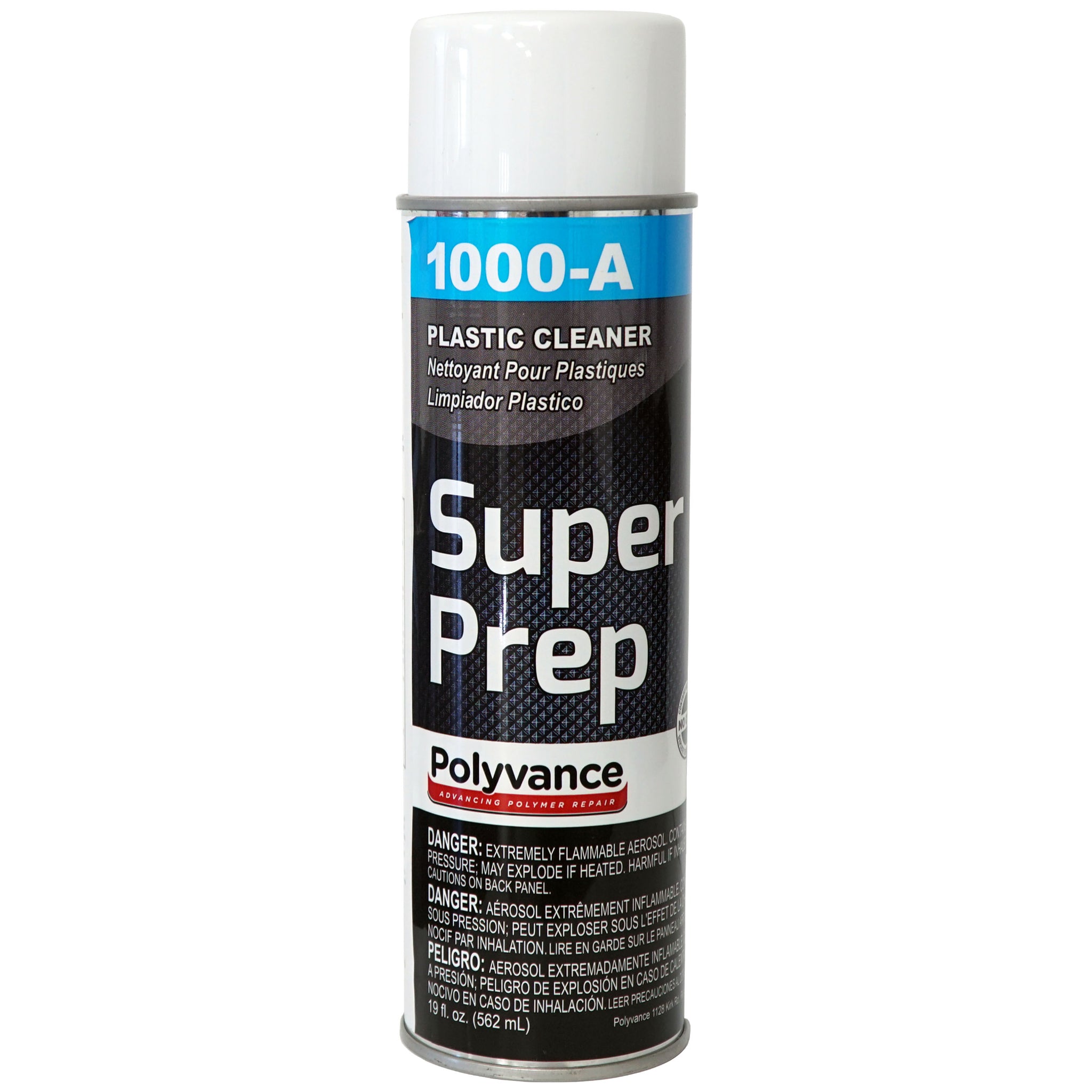 Aerosol can of Super Prep plastic cleaner
