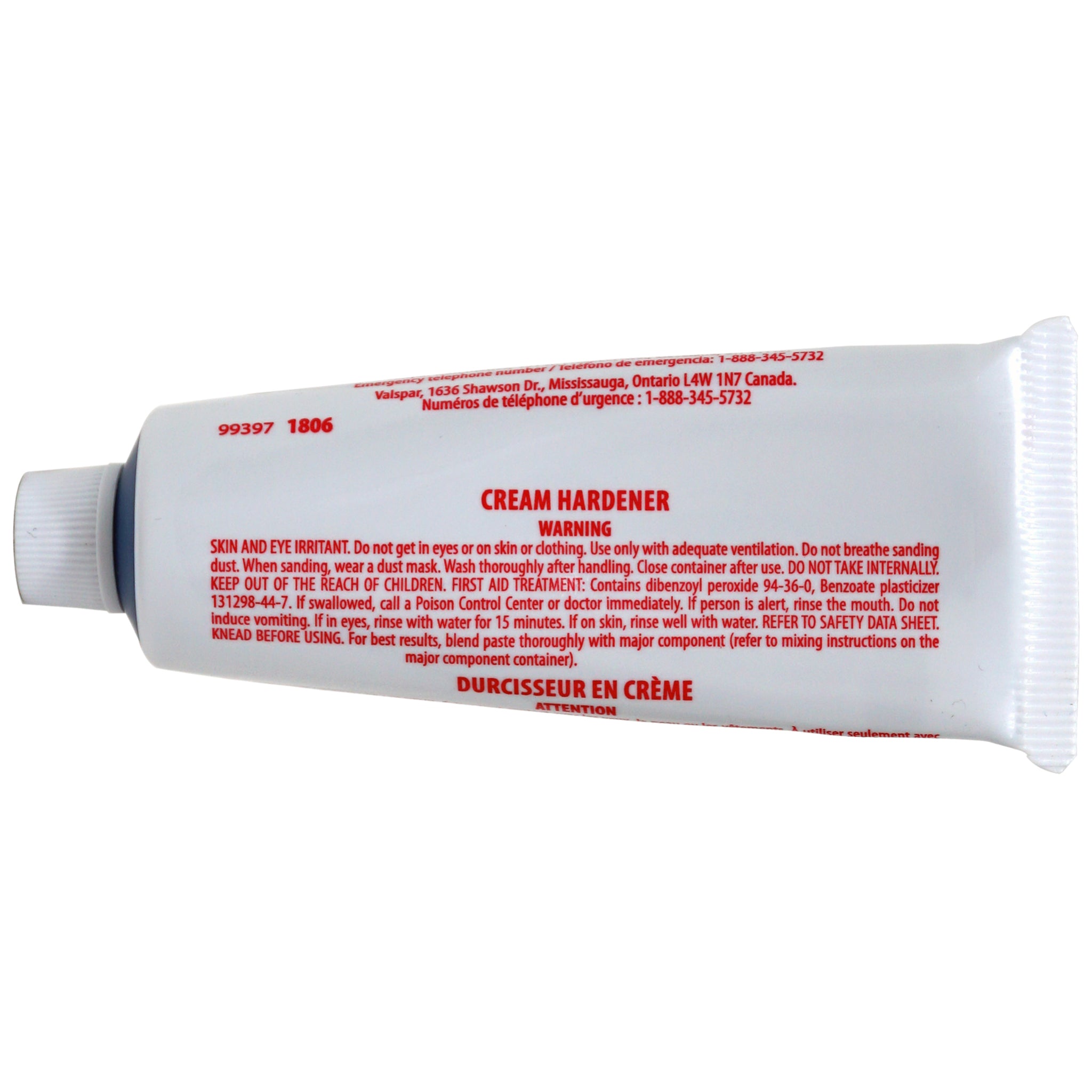 Tube of Cream Hardener for Polyester Filler