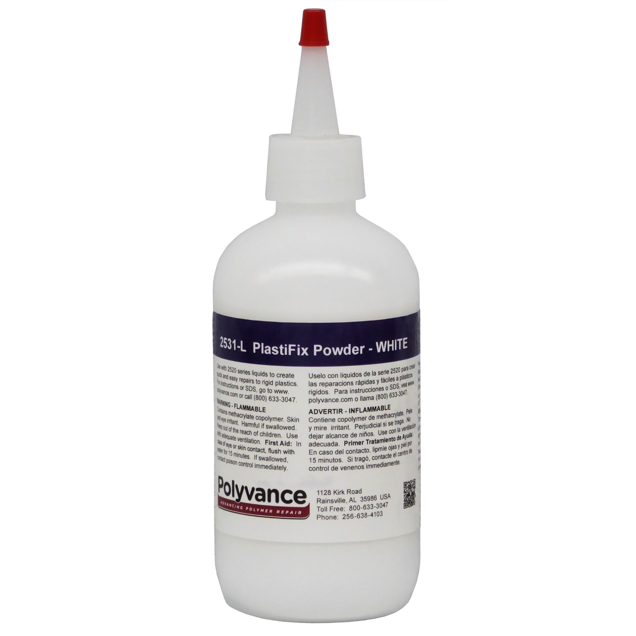Large bottle of PlastiFix powder, white