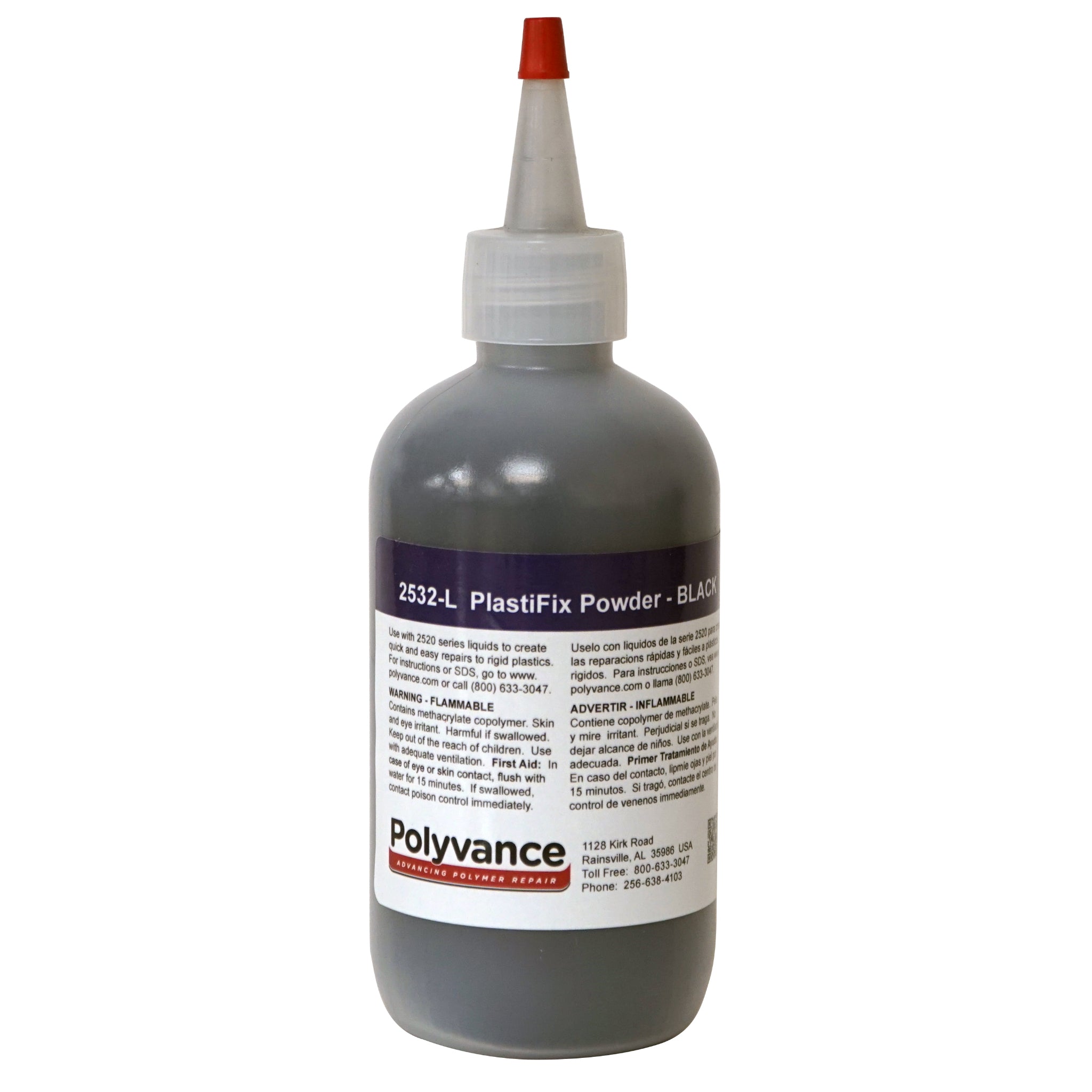 Large bottle of PlastiFix powder, black