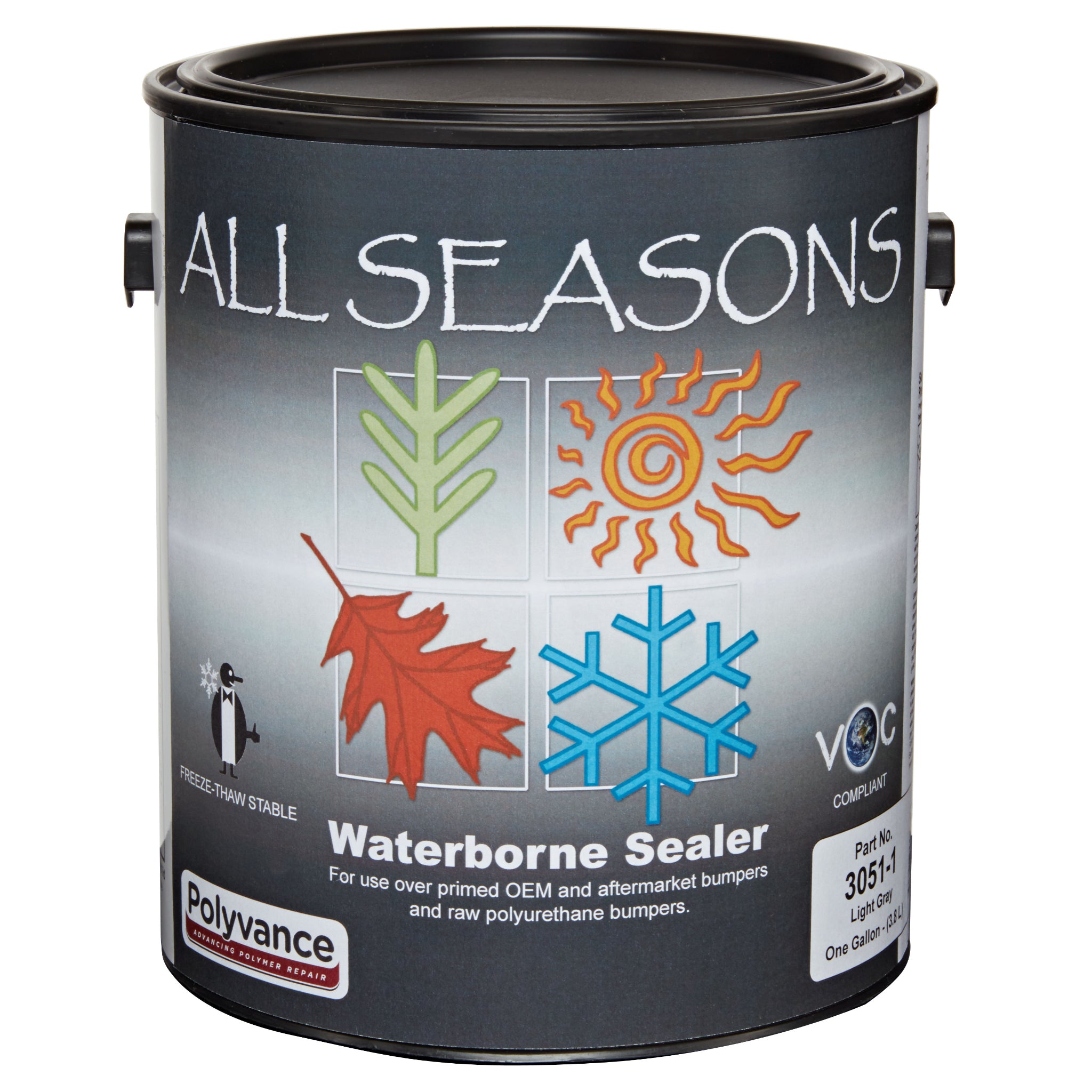 Gallon can of ALL SEASONS Waterborne Sealer, light gray