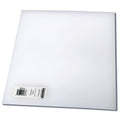 A 10 inch by 10 inch polyethylene plastic sheet, natural color