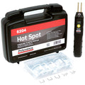 Hot Spot Cordless Plastic Stapler kit with the stapler, labeled case, and a variety of staples in an organizer box