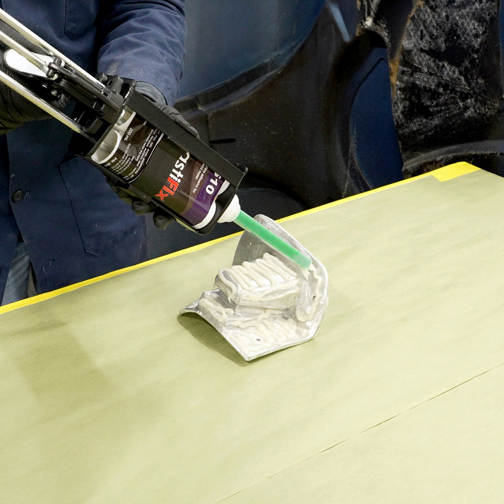 Applying PlastiFix to the aluminum casting