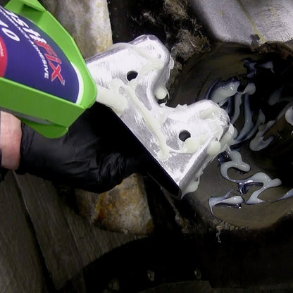 Applying PlastiFix to the aluminum plug