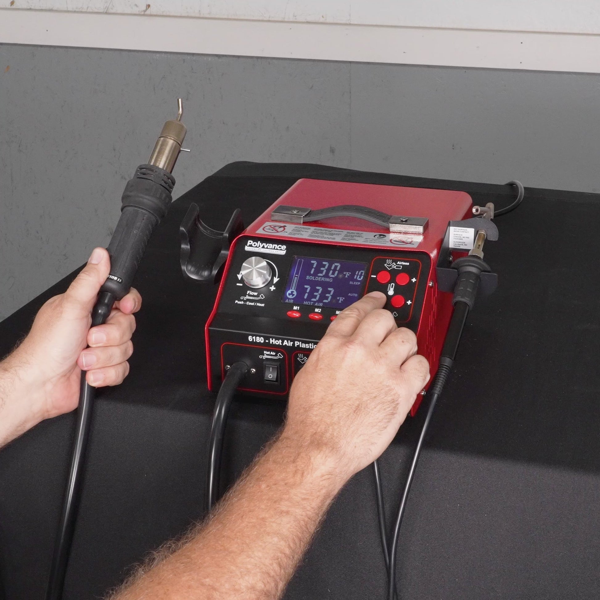 A video showing the functionality of the Mini-Fuzer Hot Air Plastic Welding Station
