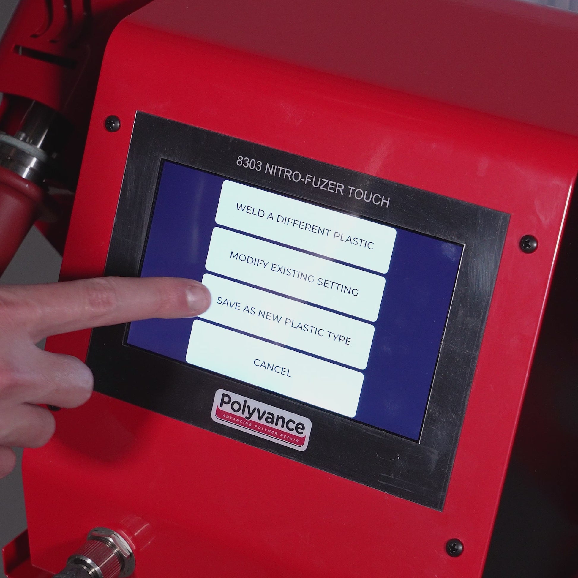 Video showing the functionality of the Nitro-Fuzer Touch welder, highlighting the touchscreen controls