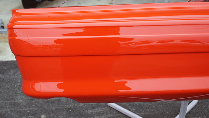 Close up of the painted bumper.