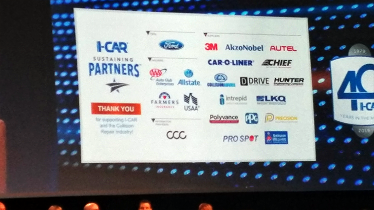 Polyvance's logo appearing on a board with many other company logos