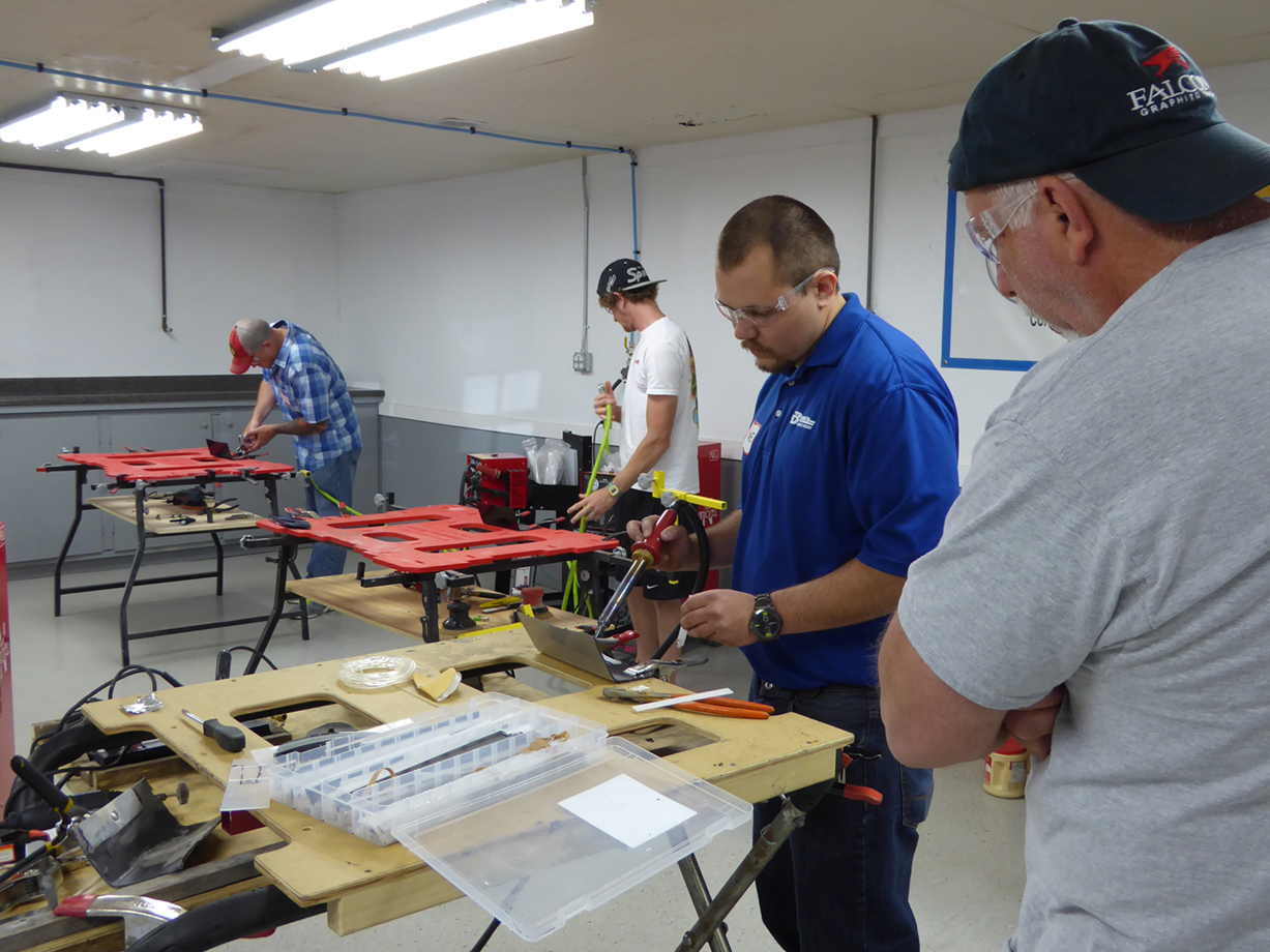 Students working