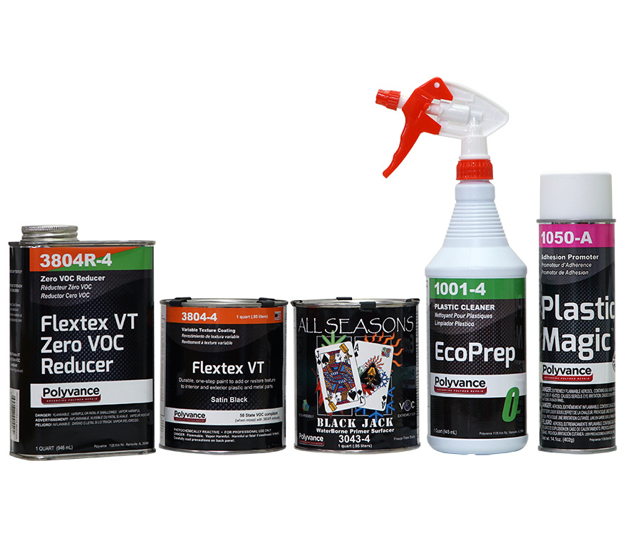 The Flextex Starter Kit (Low VOC) contents.