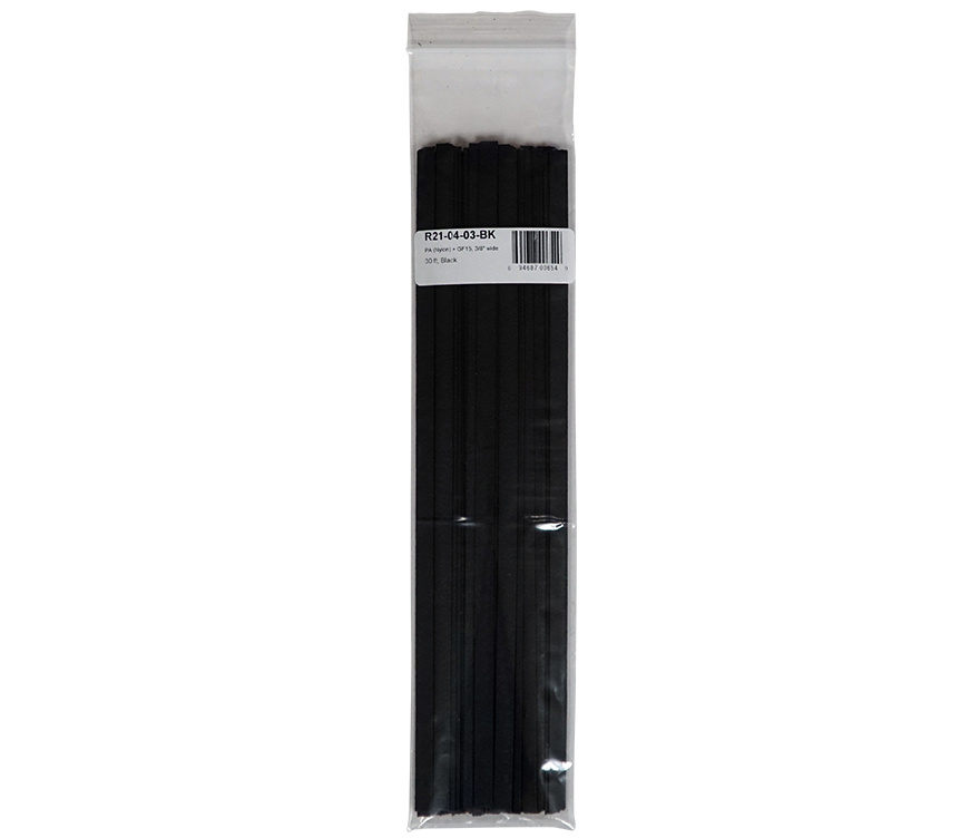 Black Polyvance Nylon and 15% Glass Fiber Welding Rod 3/8 x 1/16 x 12 30 ft 