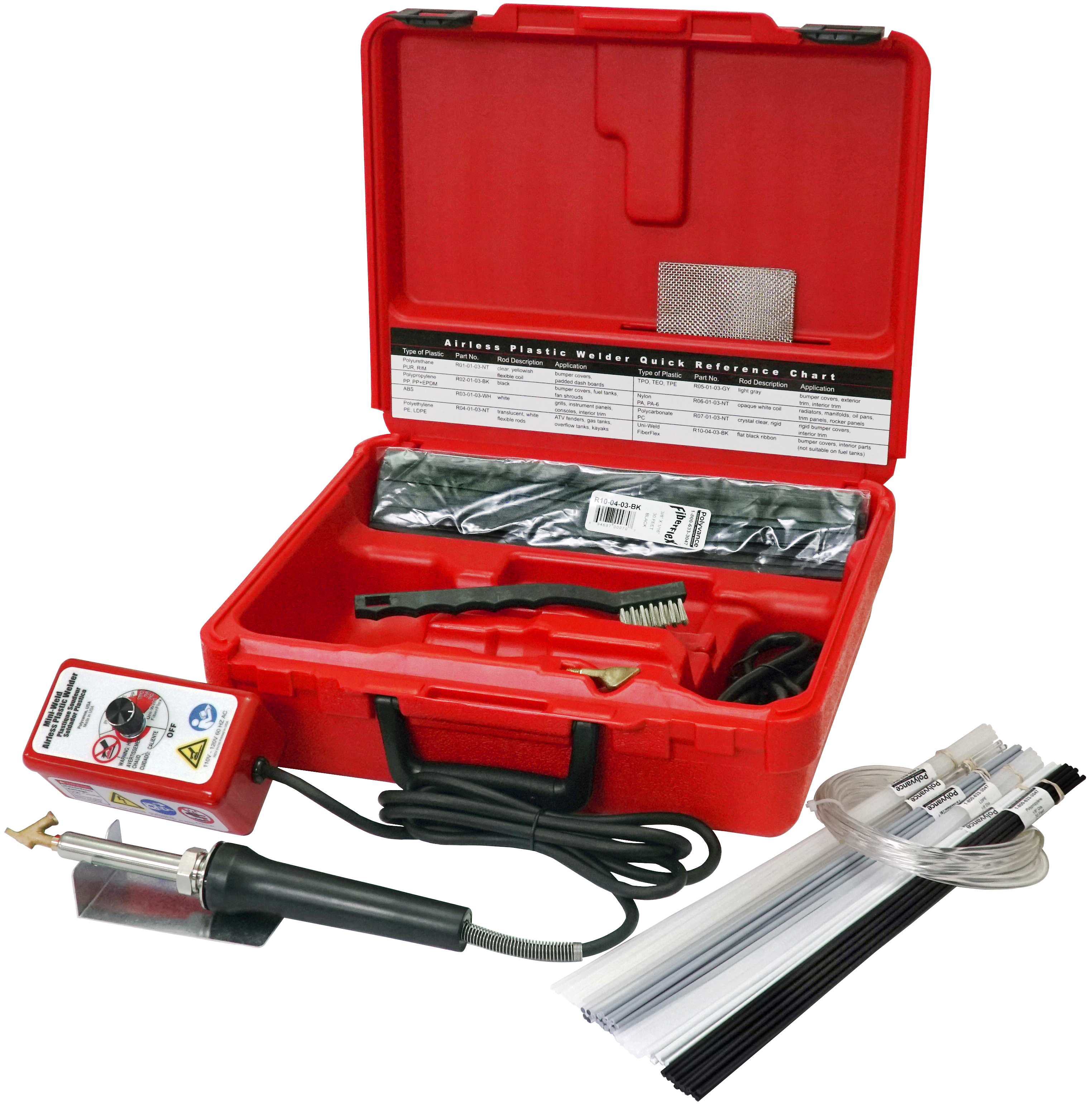 Plastic Welding Kit with Plastic Welder, Rods, Reinforcing Mesh